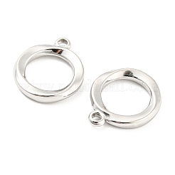 変色しない304ステンレススチールペンダント  リングチャーム  ステンレス鋼色  16x14x2mm  穴：1.5mm&nbsp;STAS-I202-20P
