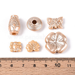 真珠色の不透明なアクリルビーズ  混合図形  桃パフ  9~18x8.5~29x3~14mm  穴：1.6~4mm  約467個/500g&nbsp;OACR-T029-04B