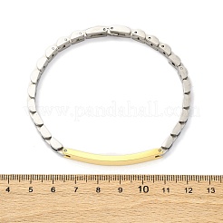 304ステンレススチールリンクチェーンブレスレット  女性用・男性用IDブレスレット  イオンプレーティング（ip）  ゴールデン·ステンレス鋼色  8-5/8x1/4インチ（21.8x0.6cm）&nbsp;BJEW-R018-21GP