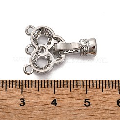 Brass Micro Pave Clear Cubic Zirconia Fold Over Clasps&nbsp;KK-A230-15P
