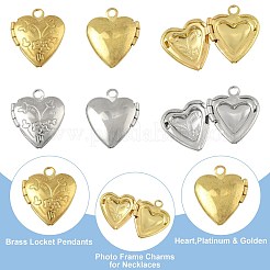 20Pcs 2 Colors Brass Locket Pendants&nbsp;KK-FS0001-88