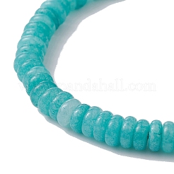 Dyed Natural White Jade Disc Beaded Stretch Bracelets&nbsp;BJEW-JB09515-02