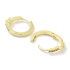 女性用真鍮パヴェキュービックジルコニアフープピアス  18KGP本金メッキ  ミックスカラー  16x4mm&nbsp;EJEW-L269-126G