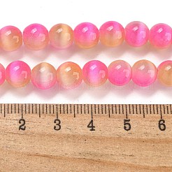 キャッツアイビーズ連売り  ラウンド  ショッキングピンク  8mm  穴：0.8~0.9mm  約50個/連  14.29''~14.69''（36.3~37.3センチメートル）&nbsp;G-K378-A09-01
