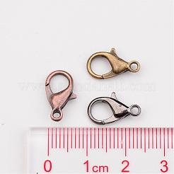1ボックス240ピース6色亜鉛合金カニカンジュエリー作成パーツ  ミックスカラー  10x6mm  穴：1mm  約40個 /コンパートメント&nbsp;PALLOY-X0012-B