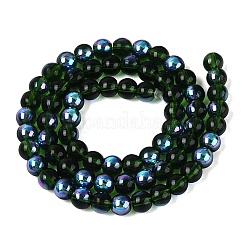 Transparent Electroplate Glass Beads Strands&nbsp;EGLA-Q132-6MM-01A-21