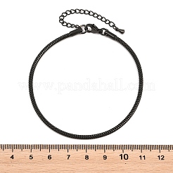 女性用304ステンレススチールスネークチェーンブレスレット  イオンプレーティング（ip）  長持ちメッキ  ブラック  8.27インチ（21cm）  テールチェーン：約50×長&nbsp;BJEW-H643-01EB