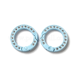 スプレー塗装合金クリスタル ラインストーン スプリング ゲート リング  フラットリング  ミックスカラー  25x4mm&nbsp;ALRI-Q362-01G