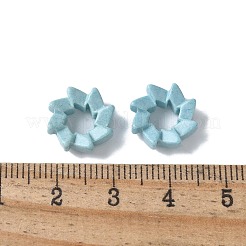 天然レインボーアラシャン瑪瑙ヨーロピアンビーズ  大穴ビーズ  染め  花  空色  12~12.5x3.5~4mm  穴：4.5~5.5mm&nbsp;G-G194-06F