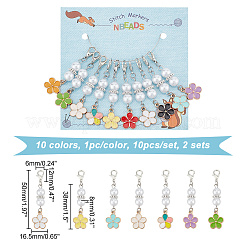 Round & Flower Pendant Stitch Markers&nbsp;HJEW-AB00420