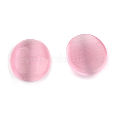 キャッツアイガラスカボション  楕円形/ライス  ピンク  約13 mm幅  長さ18mm  厚さ4mm&nbsp;CE062-13X18-20
