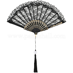 1Pc Plastic & Cloth Fans&nbsp;AJEW-SP0003-76