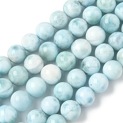 天然石ラリマービーズ連売り  スムーズなラウンド  8mm  穴：1mm  約45個/連  15.35''（39センチメートル）&nbsp;G-B141-01-8mm
