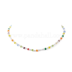 Glass Seed Beaded Necklace for Women&nbsp;NJEW-JN04276