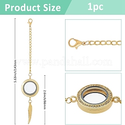 鉄チェーンペンダント装飾  合金ウィングペンダント付き  ゴールドカラー  143mm&nbsp;HJEW-FH00097