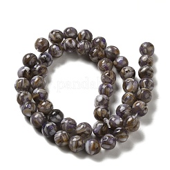 淡水シェルビーズ連売り  樹脂と  ラウンド  染め  ライラック  8mm  穴：1mm  約47~48個/連  15.55~15.75インチ（39.5~40cm）&nbsp;BSHE-L039-08B-10
