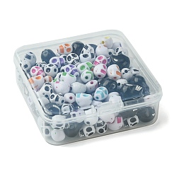 130個3スタイルクラフトスタイルアクリルビーズ  スカル  ミックスカラー  9.5~13x7.5~10x8~12mm  穴：1.8~2mm&nbsp;OACR-FS0001-69