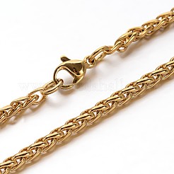 304ステンレススチール製ウィートチェーンネックレス  カニカン付き  ミックスカラー  23.7インチ（60.2cm）  1x3x5mm&nbsp;NJEW-O058-26