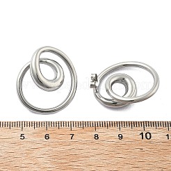 304ステンレススチールスタッドピアス  スパイラル  ステンレス鋼色  27x24mm&nbsp;EJEW-D319-02P