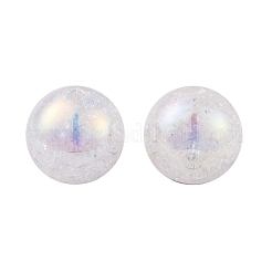 UVメッキ 虹色 ツートン アクリルビーズ  クラックルスタイル  ラウンド  古いレース  15.5mm  穴：2.7mm&nbsp;PACR-C009-04A