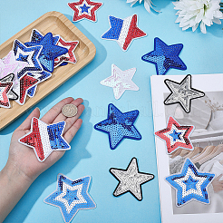 24Pcs 6 Styles Polyester Sparkle Sequin Clothing Patches&nbsp;PATC-WR0001-19