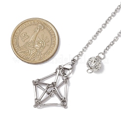 304 Stainless Steel Chain Macrame Pouch Empty Stone Holder Dowsing Pendulums&nbsp;HJEW-JM02327-01