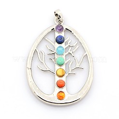 Vintage Chakra Jewelry Brass Mixed Stone Pendants&nbsp;X-G-I114-08