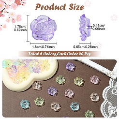 120Pcs 6 colors Transparent Acrylic Beads&nbsp;OACR-YW0002-33
