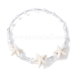 Synthetic Turquoise Beaded Bangles&nbsp;BJEW-JB11588-02