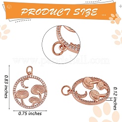 5Pcs Brass Micro Pave Clear Cubic Zirconia Pendants&nbsp;ZIRC-SZ0003-33A