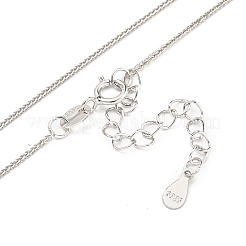 925スターリングシルバー喜平チェーンネックレス  プラチナメッキ  16.02インチ（40.7cm）&nbsp;NJEW-C052-16P
