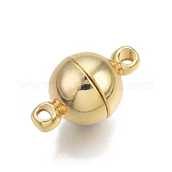 真鍮製マグネットクラスプ  ニッケルフリー  ラウンド  18KGP本金メッキ  14x8x8mm  穴：1.4mm&nbsp;KK-N231-314