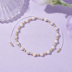 Adjustable Natural Rainbow Moonstone & Glass Braided Bead Bracelet&nbsp;BJEW-JB10137-04