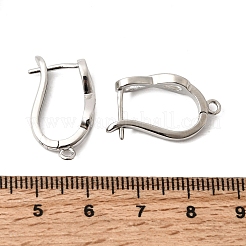インフィニティ真鍮フープピアス金具  水平ループ付き  ラッチバック  プラチナ  23x13.5x6mm  穴：1.2mm  ピン：1mm&nbsp;KK-A289-10P