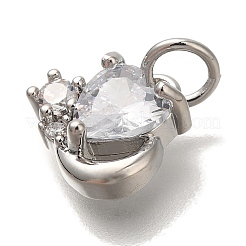 Rack Plating Brass Micro Pave Cubic Zirconia Charms&nbsp;KK-I720-68P