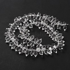 透明ガラスビーズ連売り  弾丸  透明  12x6mm  穴：0.8mm  約100個/連  15.94''（40.5センチメートル）&nbsp;GLAA-WH0039-48C