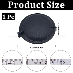 フラットラウンドい革製の巻尺  体のために  縫い  仕立て屋  服  ブラック  75x69x20mm&nbsp;AJEW-WH20128-037A