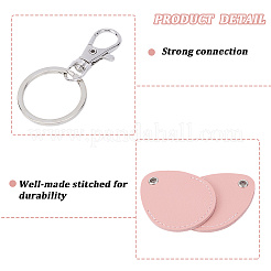 PUレザーと合金ペンダント4個  ティアドロップ  ピンク  10.7cm&nbsp;KEYC-CN0001-08B