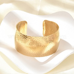 女性用304ステンレススチールカフバングル  18KGP本金メッキ  1-1/4インチ（3.15cm）  内径：2-1/4インチ（5.65cm）&nbsp;BJEW-B120-04G-02