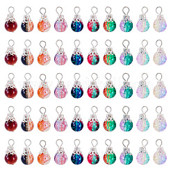 100Pcs 10 Colors Glass Pendants&nbsp;PALLOY-TAC0291