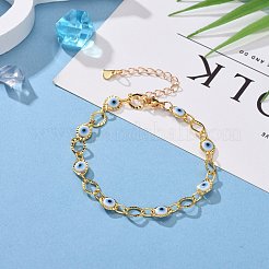 Brass Horse Eye Link Bracelets&nbsp;BJEW-JB05628