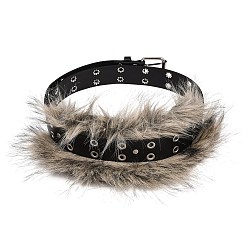 Imitation Leather Rabbit Hair Belt&nbsp;AJEW-WH20019-57A