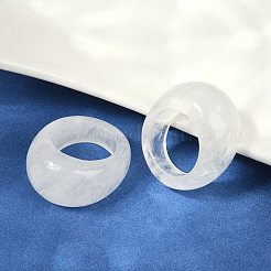男女兼用の天然水晶指輪  15.5mm  内径：18mm&nbsp;RJEW-C128-01D