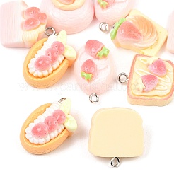 Strawberry Opaque Resin Imitation Food Pendants&nbsp;RESI-P049-04P-M