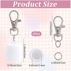 シリコン製リップスティックカバーペンダントデコレーション4個  合金回転式ナスカン付き  74mm&nbsp;HJEW-CP0001-41