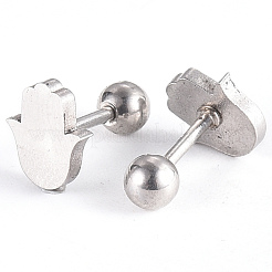 Tarnish Resistant 201 Stainless Steel Barbell Cartilage Earrings&nbsp;EJEW-R147-17