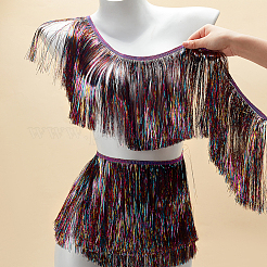 10M Polyester Fringe Ribbon with PET Tassels Trimming&nbsp;SRIB-WH0011-191