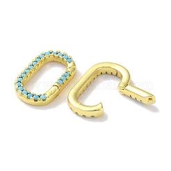 Rack Plated Brass Micro Pave Cubic Zirconia Clasps&nbsp;KK-Z039-06A-G