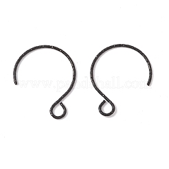 イオンプレーティング（IP）316サージカルステンレススチールピアスフック  水平ループ付き  電気泳動黒  19x15mm  穴：3x2.6mm  22ゲージ  ピン：0.6mm&nbsp;STAS-D183-03EB-02