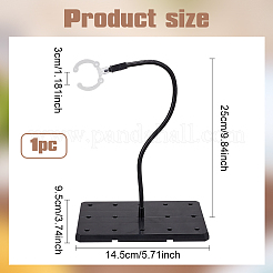 プラスチック組み立てアクション フィギュア ディスプレイ ホルダー  長方形  ブラック  1~20.2x7.5~14.5x0.2~0.7cm&nbsp;ODIS-WH0043-79